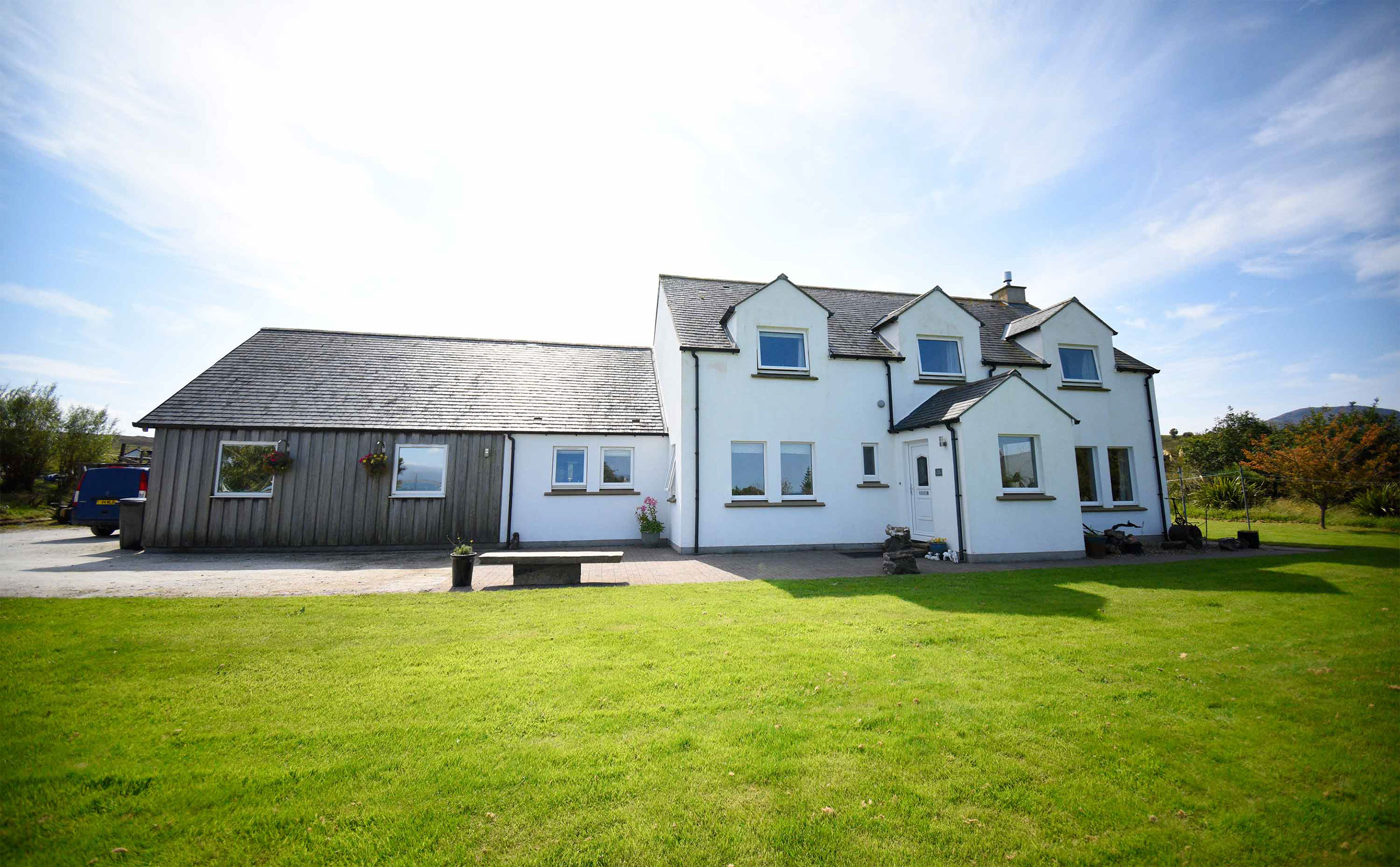 Smiddy Croft is a modern bed and breakfast accommodation with sea views located in Broadford on the Isle of Skye