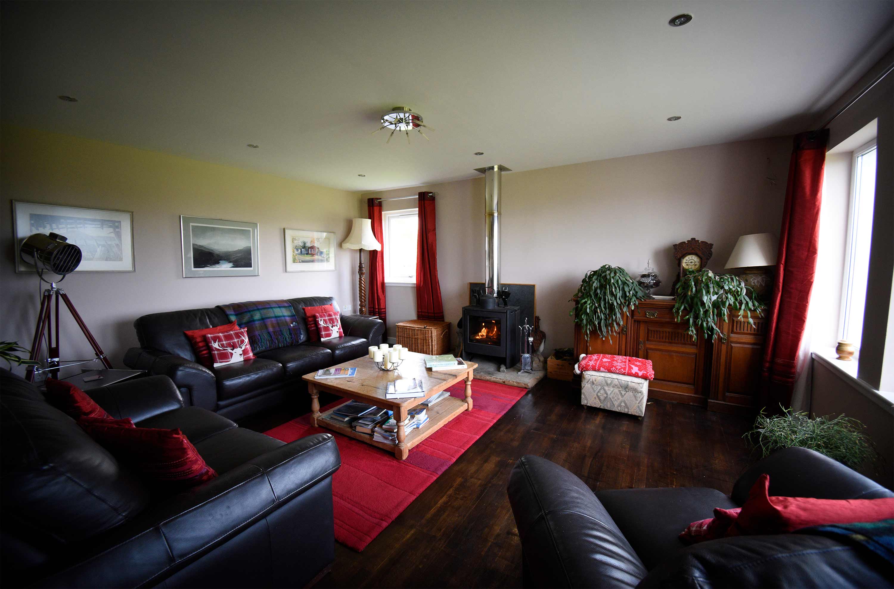 Smiddy Croft bed and breakfast accommodation in Broadford contains a woodburning stove