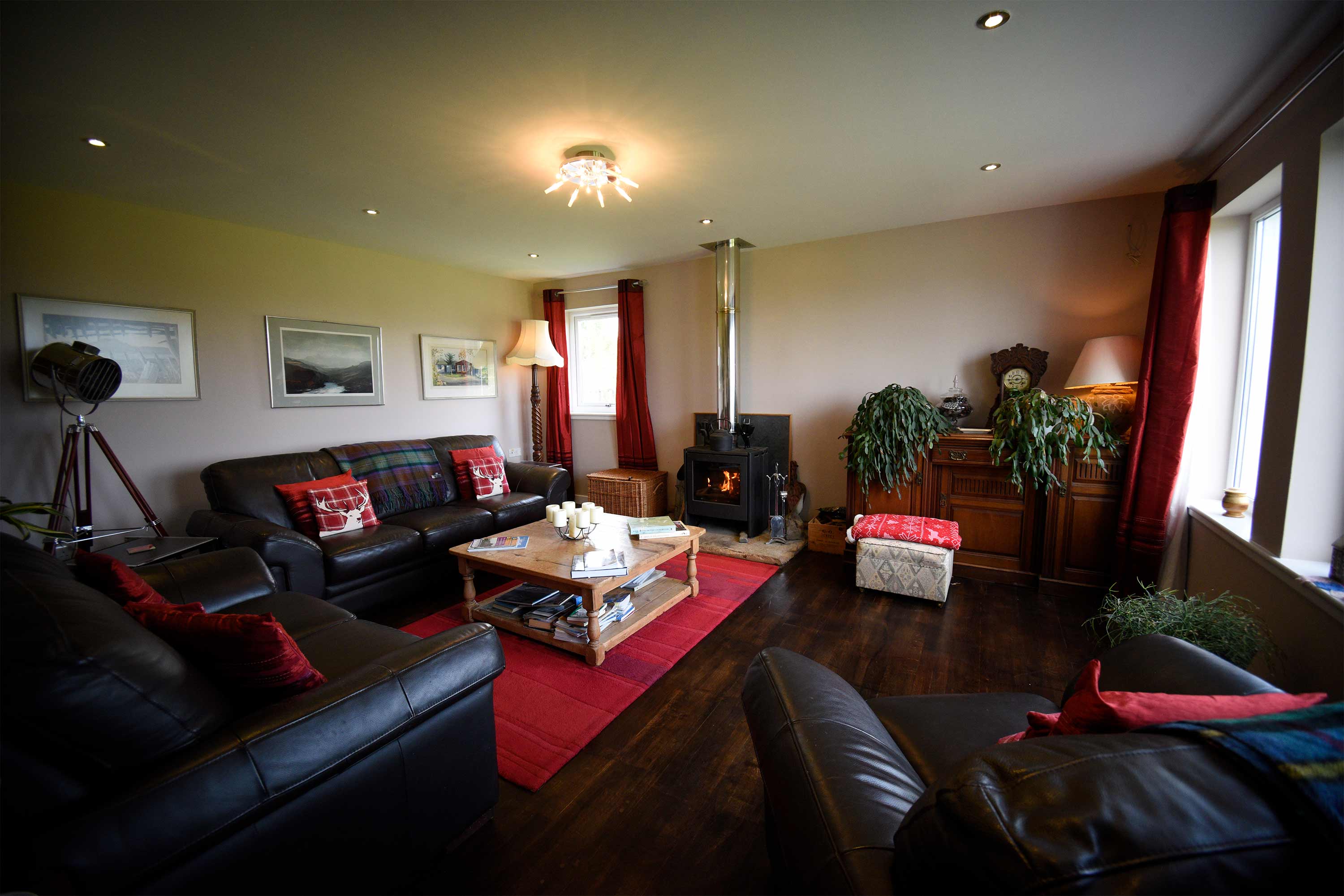 Smiddy Croft Bed and Breakfast accommodation in Broadford contains a wood burning stove