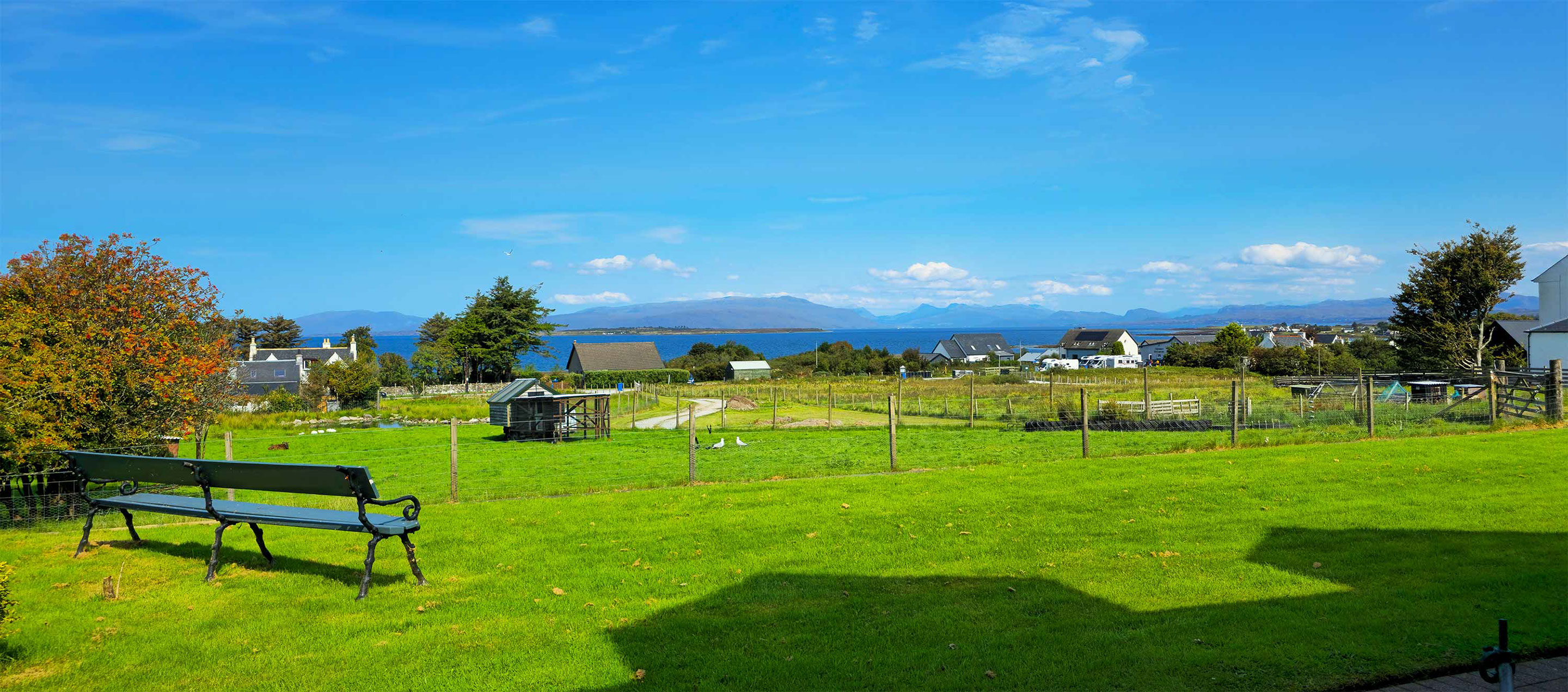 Smiddy Croft Bed and Breakfast accommodation lin Broadford ooks on to amazing sea and mountain views of the Isle of Skye